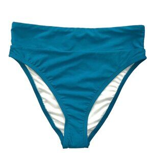 Salt+Cove Swimwear Banded High-Waist Bikini Bottoms Green Size M